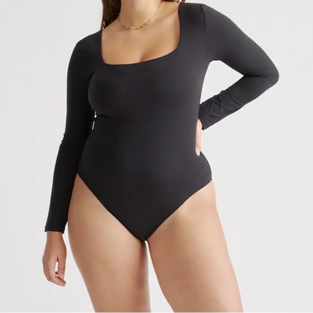 Quince second skin black body suit